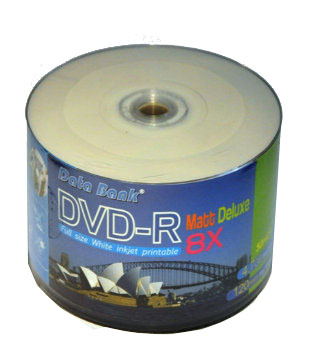 Databank DVD-R 8x full size white inkjet printable 50pk